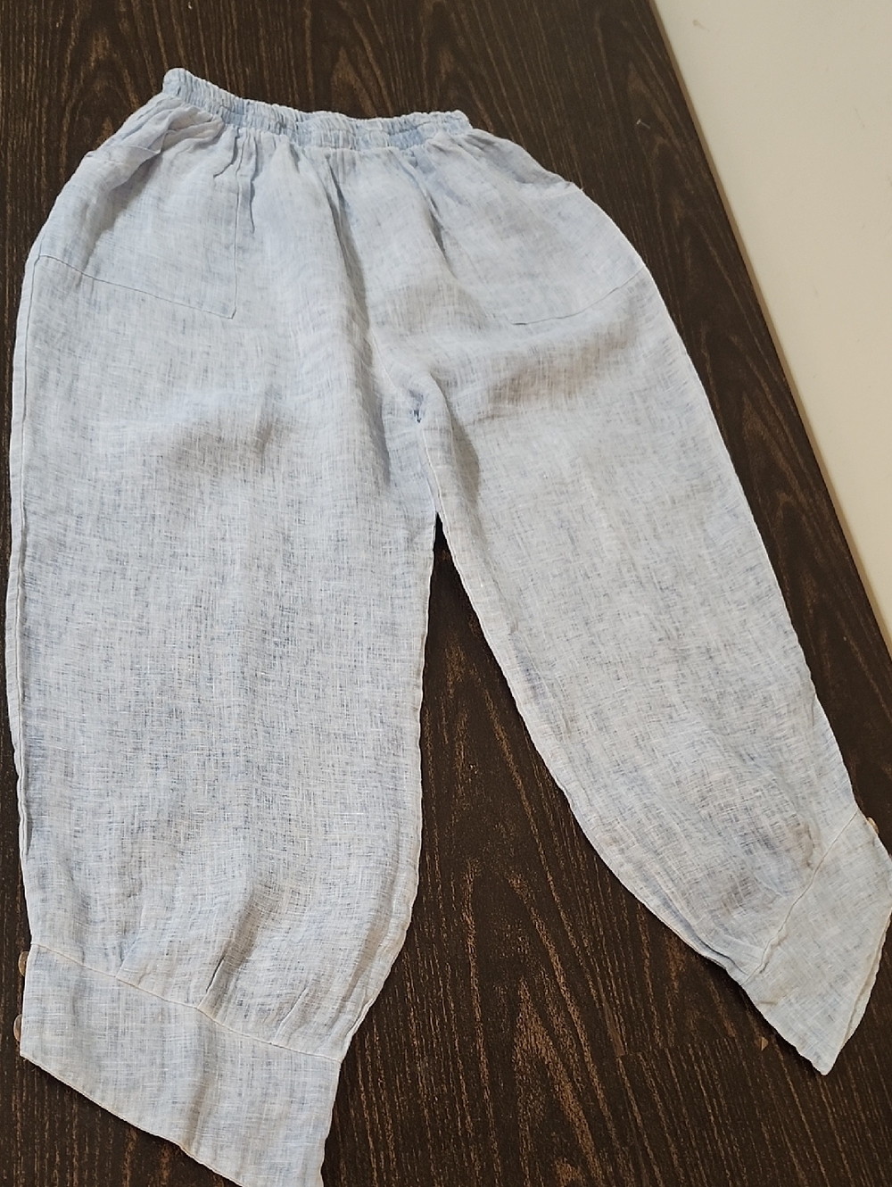 Meo Meli Barrel Leg Baggy Pants Italian Linen Boho Lagenlook MADE IN ITALY S/M